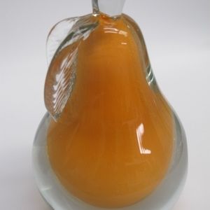 Art glass pear orange